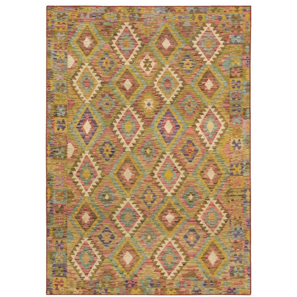 Photos - Area Rug 3'6"x5'6" Micah Washable Geometric Indoor  Gold - Captiv8e Designs