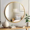 Spassway 28"H x 28"W Round Versatile Decorative Aluminum Alloy Mirror Art Designs for Living Room Bedroom Entryway Office Home Black/Gold Available - 2 of 4