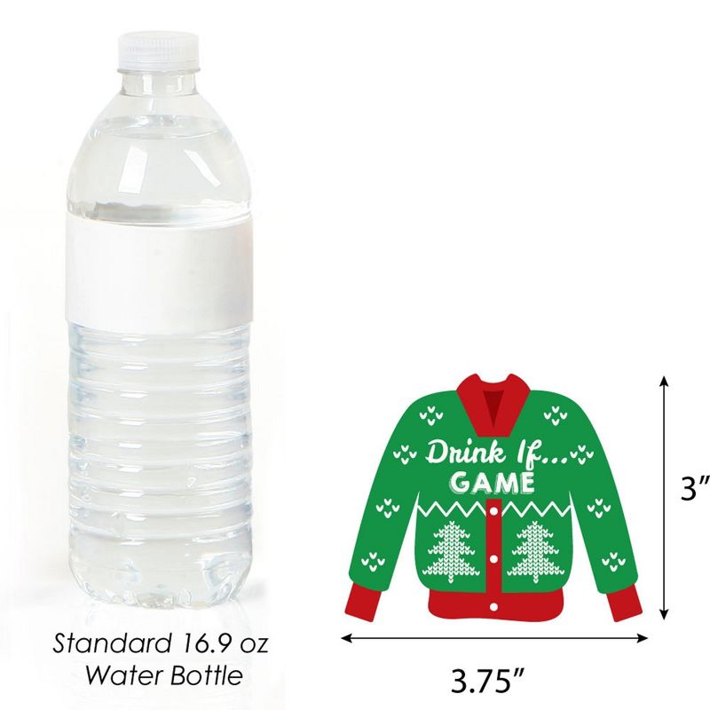 Big Dot of Happiness Drink If Game - Ugly Sweater - Christmas and Holiday Party Game - 24 Count, 5 of 9