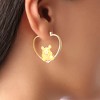 Disney Winnie The Pooh And Piglet Mismatched Heart Hoop Earrings - image 3 of 4