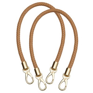 Unique Bargains PU Braided Soft Waterproof Women's Handbag Leather Purse Strap 2 Pcs - 1 of 4