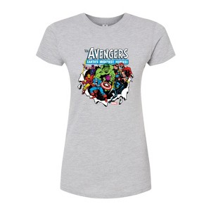 Women's - Marvel - Avengers Paper Rip Fitted Graphic T-Shirt - 1 of 3
