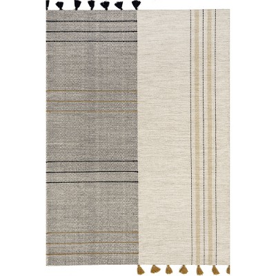 Nuloom Karlene Modern Striped Wool Tasseled Indoor Area Rug