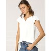 INSPIRE CHIC Women's Work Business Casual Plain Cap Sleeve Blouse - 2 of 4