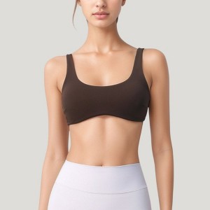 Anna-Kaci Active Women's Scoop Neck Sports Bra with Wide Straps and Seamless Design - 1 of 4