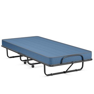 Tangkula Folding Bed Mattress with Swivel Casters Twin Portable Foldable Guest Bed with Sturdy Metal Frame Made in Italy - 1 of 4