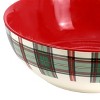 Gibson 8.6 Inch Holiday Plaid Stoneware Serving Bowl in Red - 4 of 4