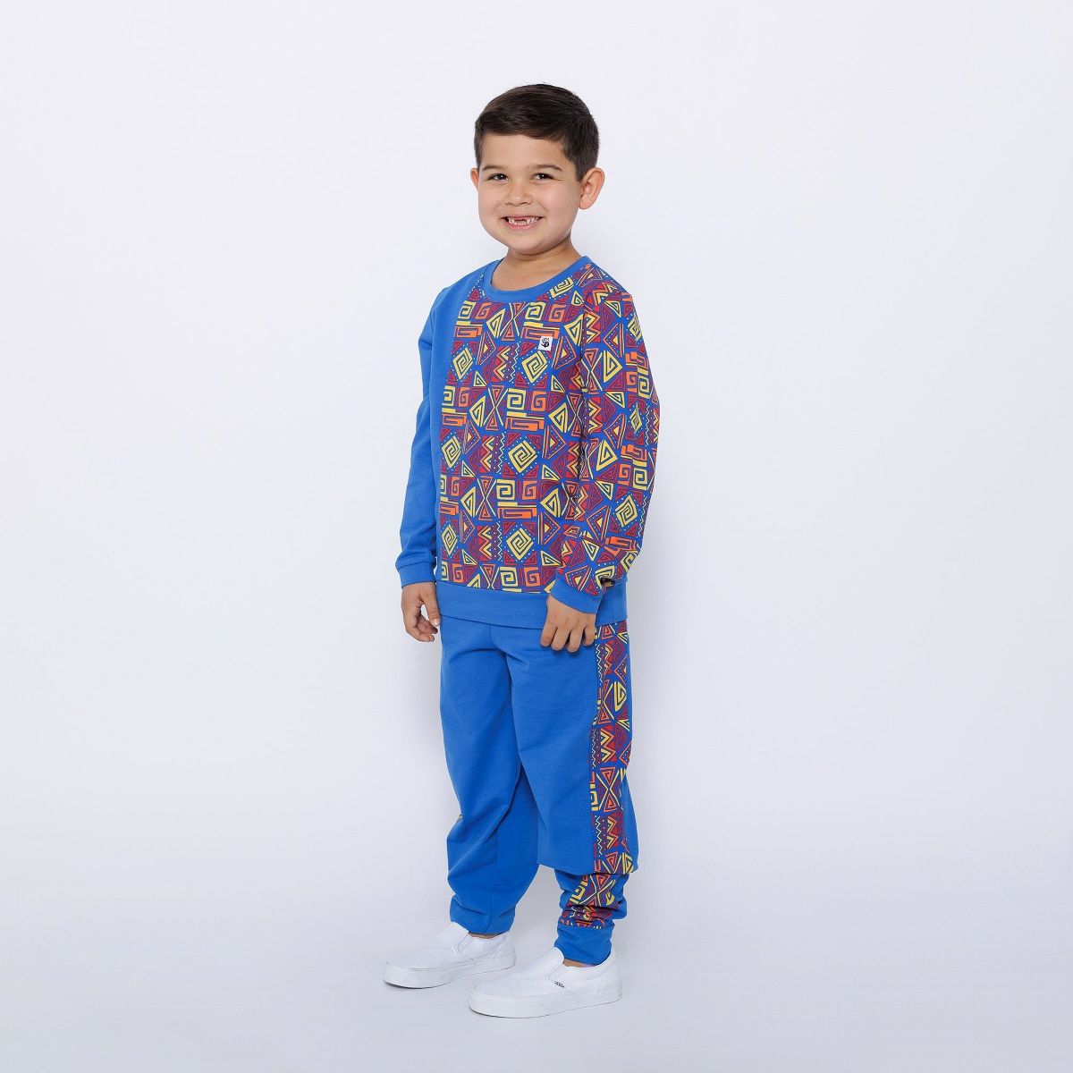 Mixed Up Clothing Boys Sweatshirt and Jogger Set - Blue Multicolor - thumbnail 3
