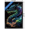Trends International Wumples - Neon Cosmic Dragon Framed Wall Poster Prints - 3 of 4