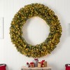 Nearly Natural 6-ft Giant Flocked Artificial Christmas Wreath with Pinecones, 400 Clear LED Lights and 920 Bendable Branches - 3 of 4