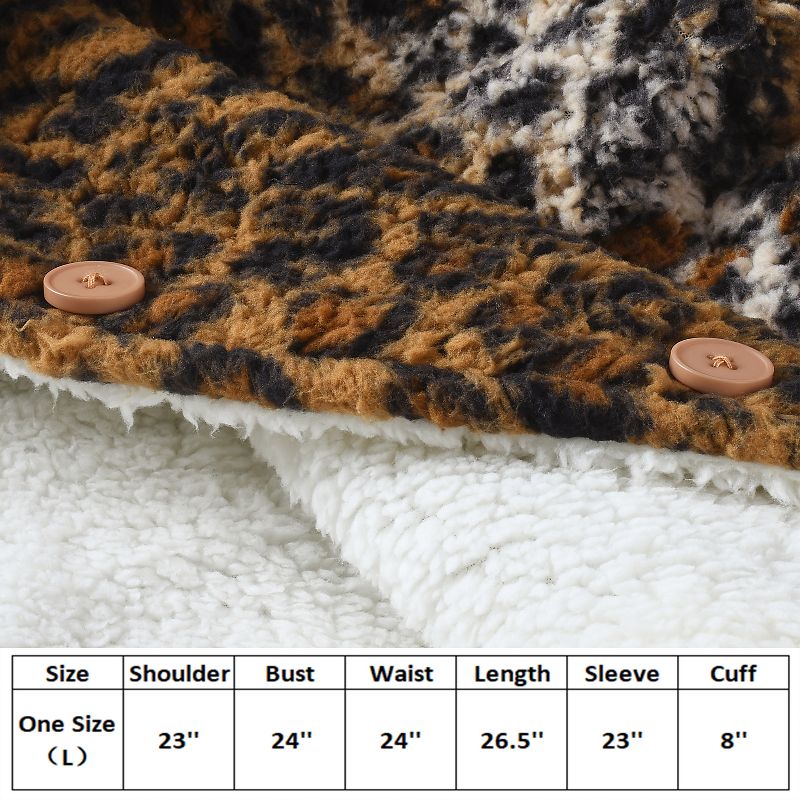 Tirrinia Leopard Fleece Hooded Jacket for Women, Super Soft Comfy Plush Reversible Casual Winter Blanket Warm Jackets Hoodie Cheetah Sweatshirt, 4 of 6