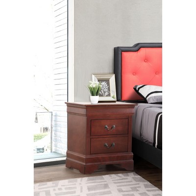 NicBex Classic Nightstand with 2 Drawers End table with Metal Handles Modern Bedside Table for Living Room, Bedroom, Study