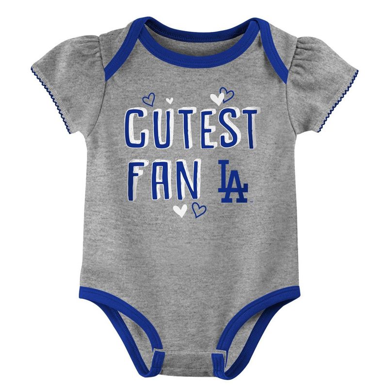 MLB Los Angeles Dodgers Baby Girls' 3pk Bodysuit, 3 of 5