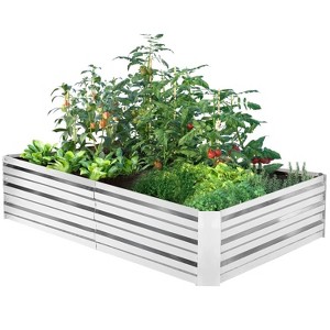 FDW Galvanized Garden Bed, Raised Garden Bed for Vegetables Flowers and Herbs Planter Boxes Raised Bed Kit with Metal Pole Reinforcement - 1 of 4