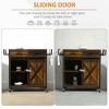Okak Industrial Kitchen Cart with Metal Frame, Kitchen Cart with Adjustable Shelf and Sliding Barn Door Cabinet, Countertop Organizer, Rustic Brown - 4 of 4