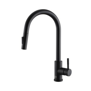 Elegant Lighting Jack Single Handle Pull Down Sprayer Kitchen Faucet in Matte Black - 1 of 4