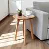 MAYEERTY Solid Oak Wood Round End Table, Small Side Table for Sofa Small Spaces Living Room - 2 of 4
