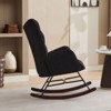 Hyleory Modern Rocking Chair, Teddy Velvet Upholstered Accent Chair - 4 of 4