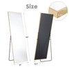 FONTOI Rectangle Floor Standing Mirror, 21''*64'' Wall Mirror with Stand for Bedroom Living Room Cloakroom Entryway, Gold, 21"*64"*13.7" - 3 of 4