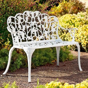 Grapevine Garden Bench in Powder-Coated Aluminum - 41.75 W x 20.75 D x 33.5 H White - 1 of 1