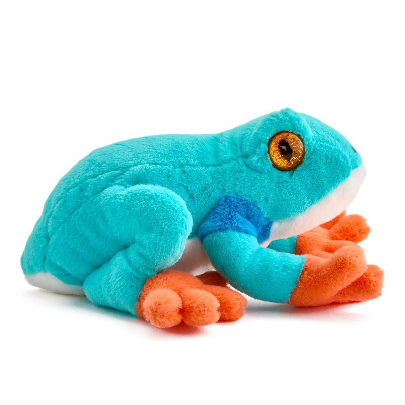 FAO Schwarz 8&#34; Blue Glitter Dart Frog Toy Plush, 4 of 10
