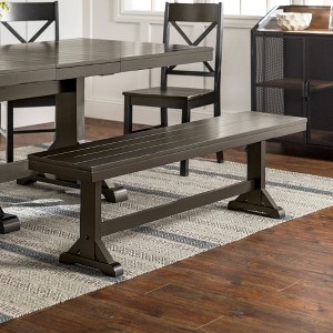 60" Trestle Leg Wood Dining Kitchen Bench - Saracina Home - 1 of 4