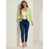 INSPIRE CHIC Women's Open Front Office Long Sleeve Lightweight Printed Floral Crop Suit Blazer - 3 of 4
