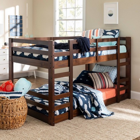 Twin Over Indy Solid Wood Low Bunk, Solid Wood Bunk Bed Saracina Home