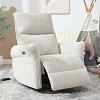 PAGED Modern 360 Degree Swivel Recliner Chair, PU Leather Rocking Chair with Side Pocket, Comfy Accent Chair for Bedroom, Living Room - 2 of 4