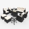 LayinSun Outdoor Patio Furniture Set, Black Rattan Wicker Sectional Swivel Rocker Chairs Sets - 2 of 4