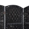 NicBex 6' Tall 3-panel Room Divider for Home, Wicker Weave Divider for Room Separation, for Home & Office, Black - 3 of 4