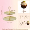 Unique Bargains 2 Tier Round Cupcake Stand Holder with Tiered Serving Tray for Donuts Fruits 9.06"x9.06 - 2 of 4
