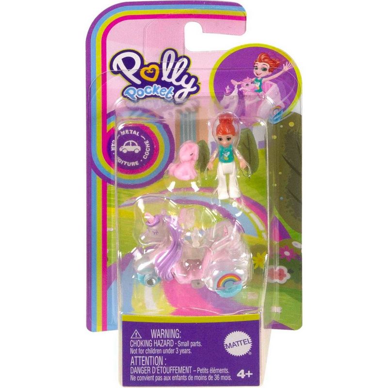 Polly Pocket Pollyville Micro Doll with Unicorn-Inspired Die-cast 3-Wheeler and Unicorn Mini Figure, 4 of 5