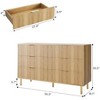 Garvee Modern 6 Drawer Dresser with Gold Handle and Large Drawer, Wood Double Chest of Drawers and Storage Organizer for Bedroom,Living Room - 3 of 4