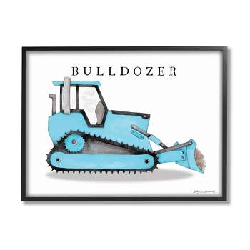 Stupell Industries Blue Bulldozer Machine Classic Construction Truck