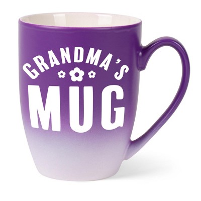 Elanze Designs Mother's Day Appreciation Coffee Cup Mug 12 Ounce Ceramic With Ombre Gradient Grandma's Mug Purple and White