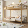 Bunk Bed Twin Over Twin, Twin Bunk Bed with Ladde & Full-Length Guardrails, Heavy Duty Metal 400 LBS Weight Capacity - 2 of 4