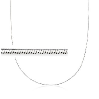 Ross-Simons Italian 1mm Sterling Silver Squared Snake-Chain Necklace Size 20