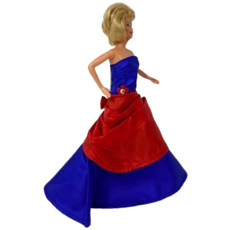 Doll Clothes Superstore Red Blue Formal Dress Fits 11 1/2 Inch Fashion Dolls Like Barbie, 3 of 5