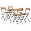 vidaXL 5 Piece Folding Bistro Set Solid Wood Acacia and Steel - 3 of 4