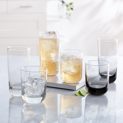 Libbey Polaris Clear Glass Tumbler and Rocks Set, 16 Pieces