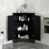 ALEXOUN Corner Bathroom Storage Cabinet with 2 Doors & Adjustable Shelves - Waterproof MDF Board, Space-Saving Design for Bathroom,Small Spaces - 2 of 4