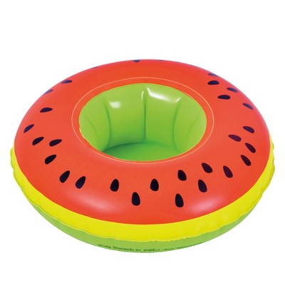 Pool Central 9" Inflatable Watermelon Slice Swimming Pool Beverage Drink Holder