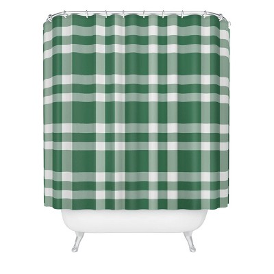 Lisa Argyropoulos Cheery Checks Pine Shower Curtain Green - Deny Designs