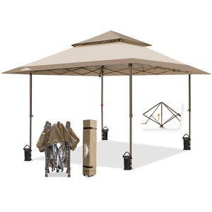 EAGLE PEAK 13x13ft Pop Up Canopy Tent Instant Outdoor Canopy Easy Setup w/Auto Extending Eaves - 1 of 4