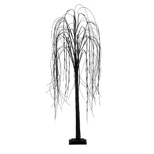 Nearly Natural 5-ft Pre-Lit Halloween Black Willow Artificial Fall Tree with 144 Orange and Purple LED Lights - 1 of 4