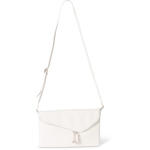 Pavilion Gift Company - White - 12.5" x 1" x8" Fold Over Clutch - Handbags - 1 of 4