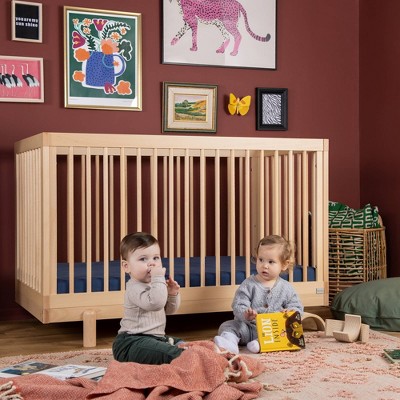 Natural Beechwood 4-in-1 Convertible Crib and Toddler Bed