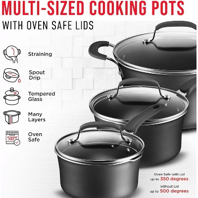 23-Piece Black Non-Stick Aluminum Cookware and Bakeware Set