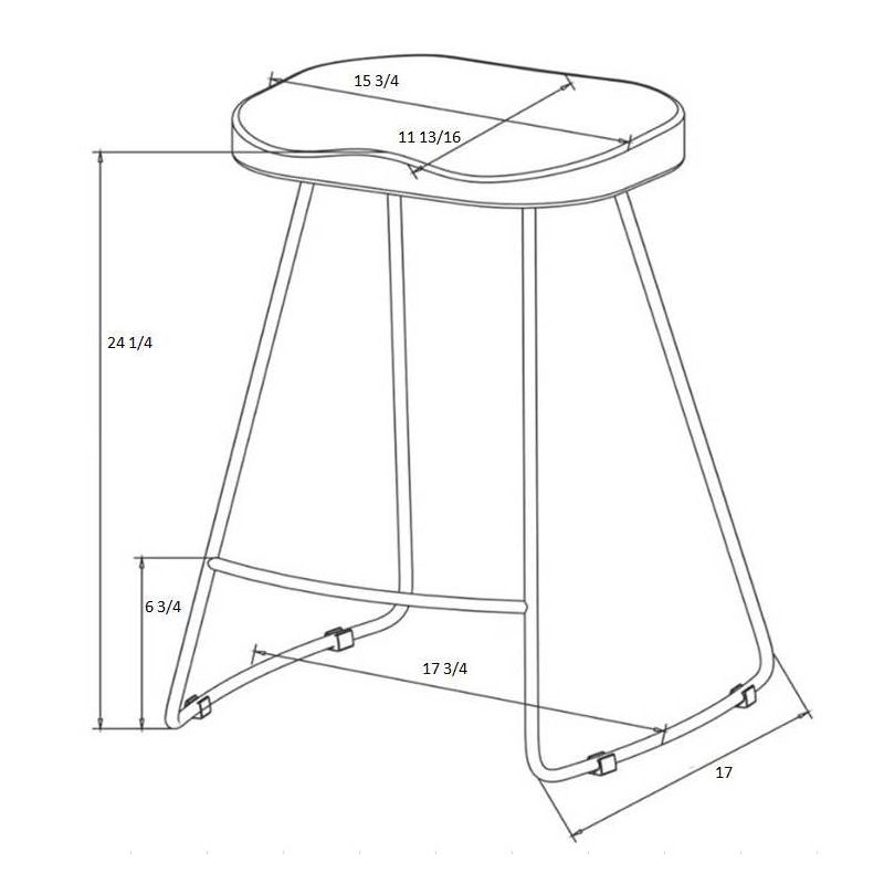 Hull Low Back Wood/Metal Counter Height Barstool - Threshold™, 5 of 12